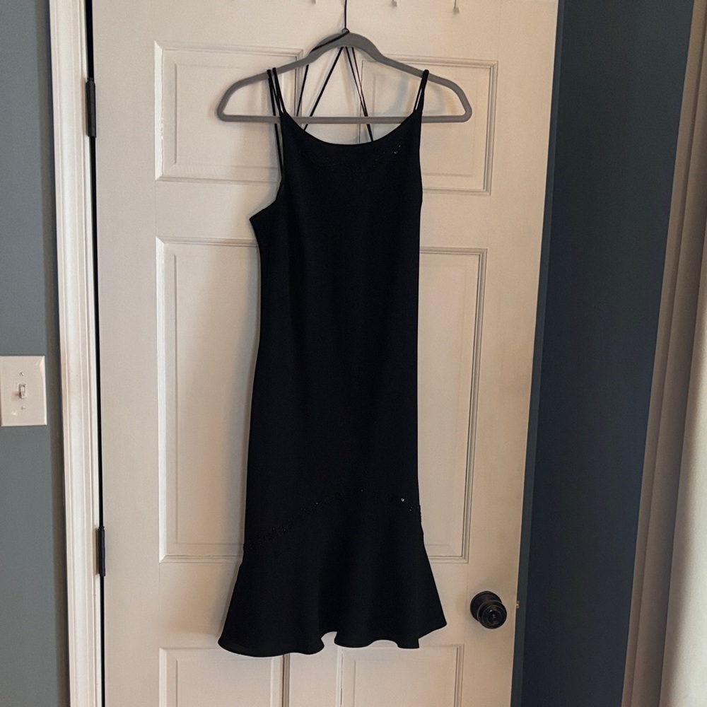 Scarlett Black Midi Dress with Flared Hem